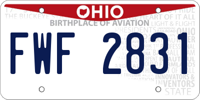 OH license plate FWF2831