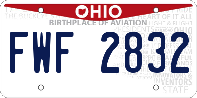 OH license plate FWF2832