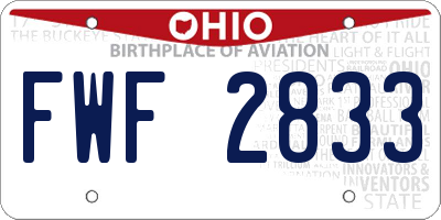 OH license plate FWF2833