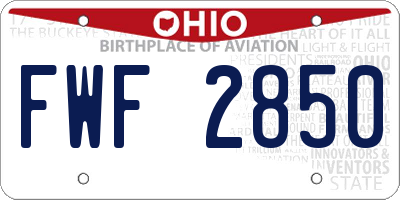 OH license plate FWF2850