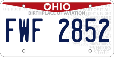 OH license plate FWF2852