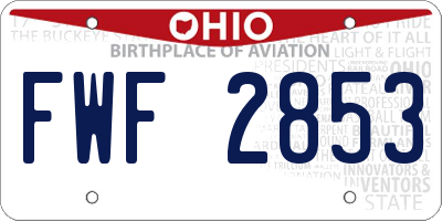 OH license plate FWF2853