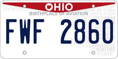 OH license plate FWF2860