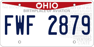 OH license plate FWF2879