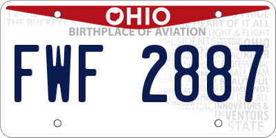 OH license plate FWF2887
