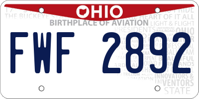 OH license plate FWF2892