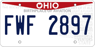 OH license plate FWF2897