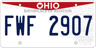 OH license plate FWF2907