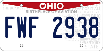 OH license plate FWF2938