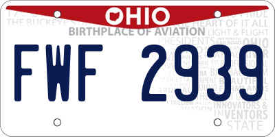 OH license plate FWF2939