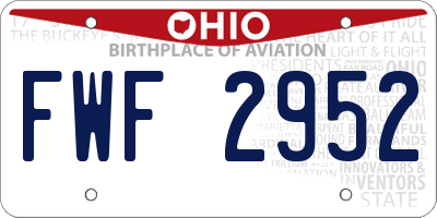 OH license plate FWF2952