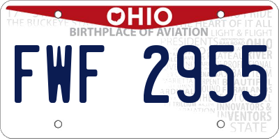 OH license plate FWF2955