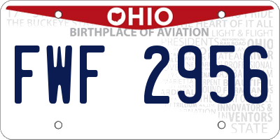 OH license plate FWF2956