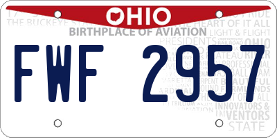 OH license plate FWF2957