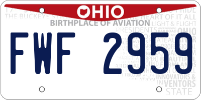 OH license plate FWF2959