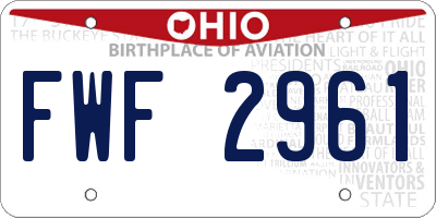 OH license plate FWF2961
