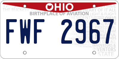 OH license plate FWF2967