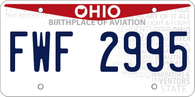 OH license plate FWF2995