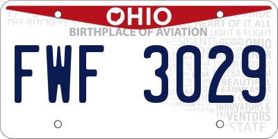 OH license plate FWF3029