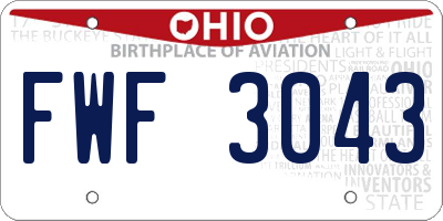 OH license plate FWF3043
