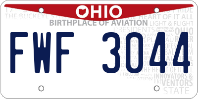 OH license plate FWF3044