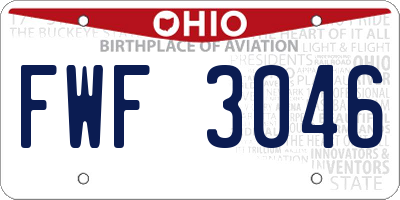 OH license plate FWF3046