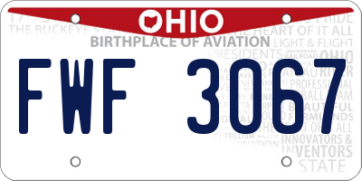 OH license plate FWF3067
