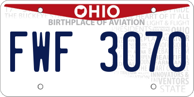 OH license plate FWF3070
