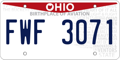 OH license plate FWF3071