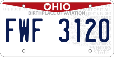 OH license plate FWF3120