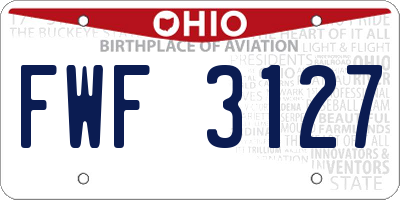 OH license plate FWF3127
