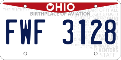 OH license plate FWF3128