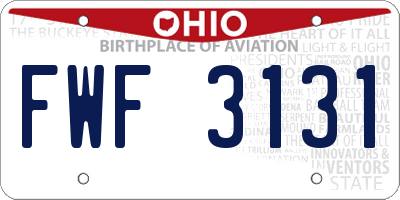 OH license plate FWF3131