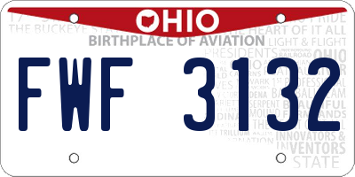 OH license plate FWF3132