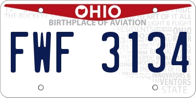 OH license plate FWF3134