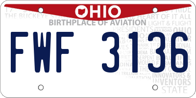 OH license plate FWF3136