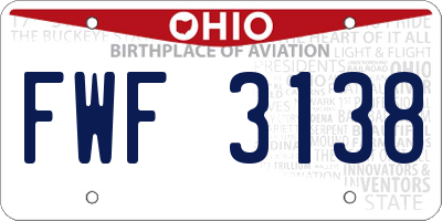 OH license plate FWF3138