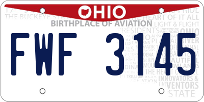 OH license plate FWF3145