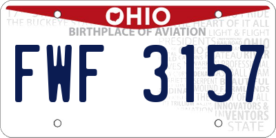 OH license plate FWF3157
