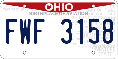 OH license plate FWF3158