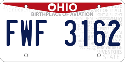 OH license plate FWF3162