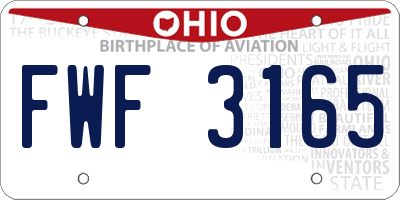 OH license plate FWF3165