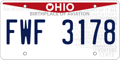 OH license plate FWF3178