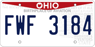 OH license plate FWF3184