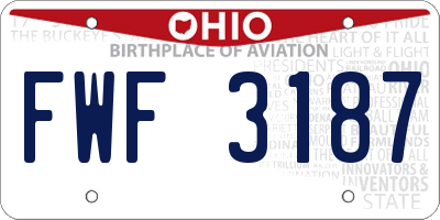 OH license plate FWF3187