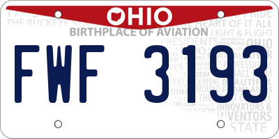 OH license plate FWF3193