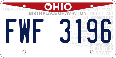 OH license plate FWF3196