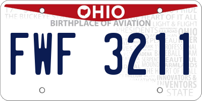 OH license plate FWF3211