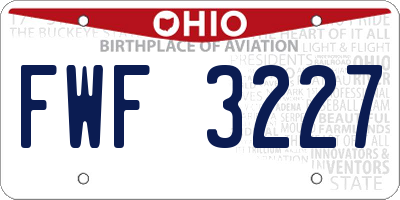 OH license plate FWF3227
