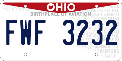 OH license plate FWF3232